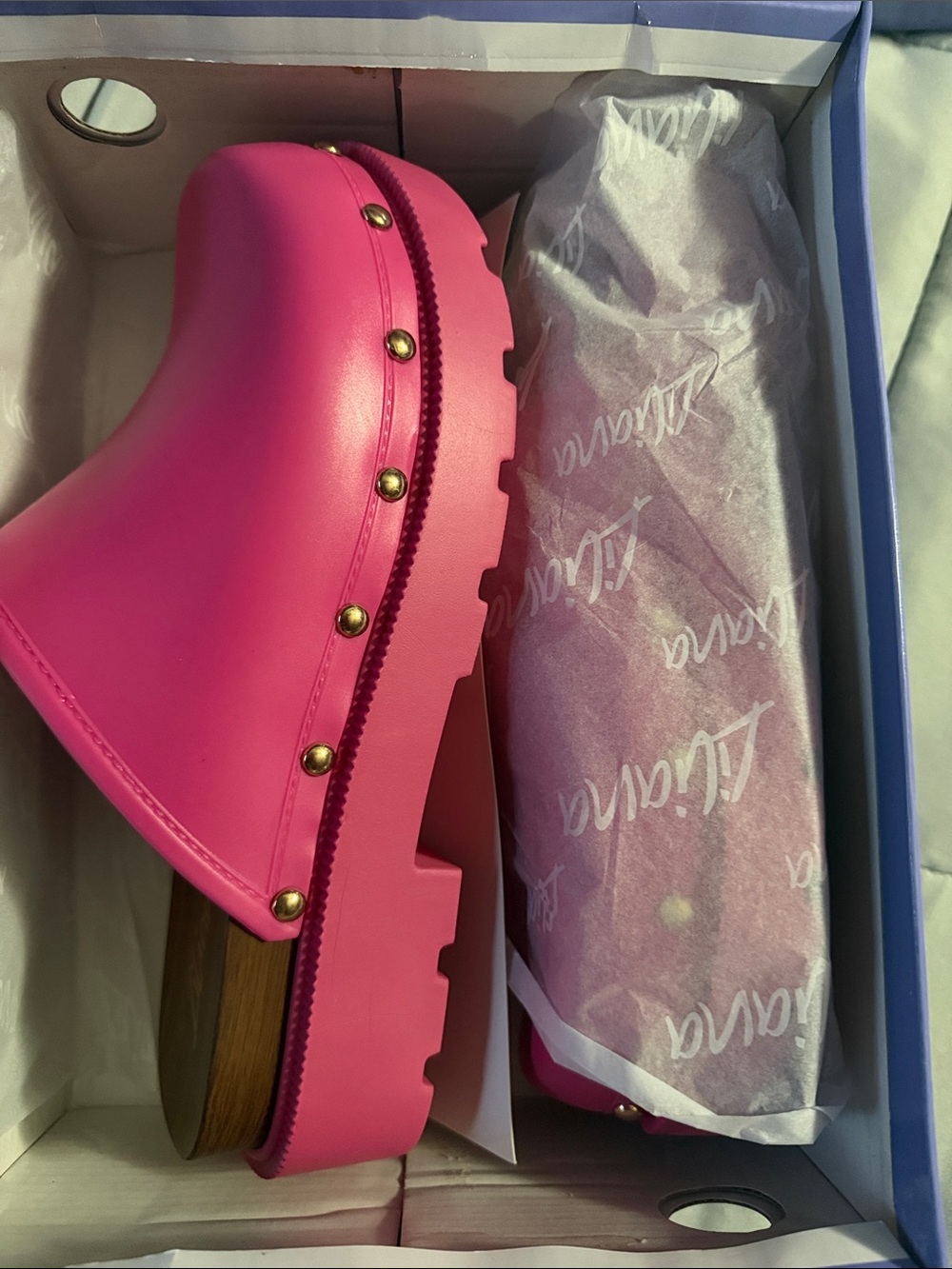 Liliana Hot Pink Platform Clog Mules - Picture 6 of 8